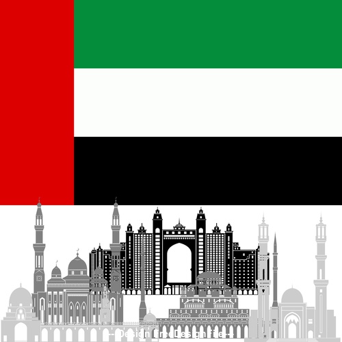 United Arab Emirates collection of different architecture vector