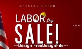 United States Labor day sale design vector
