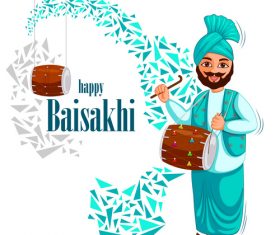 Vaisakhi celebrated in Punjab India vector