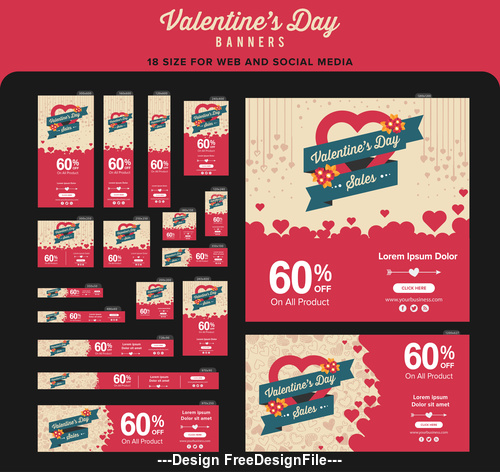 Valentines day promotional label vector