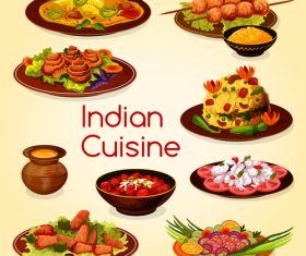 Various Indian cuisine vector