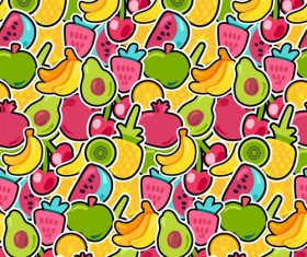 Various fruits Seamless patterns vector