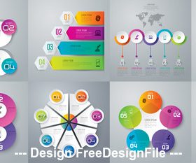 Various geometric design Infographics vector