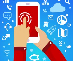 Verification fingerprint concept infographics vector