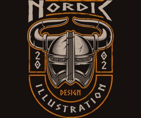 Viking pirate design elements vector