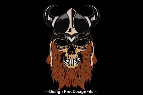 Viking pirate head portrait design elements vector