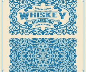 Vintage blue pattern frame vector