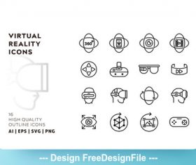 Virtual reality outline vector