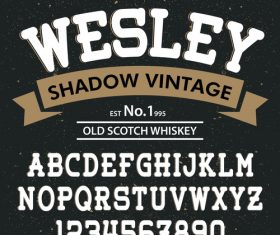 Wesley Style script font vector