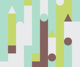 White and green castles abstract geometric vector backgrounds