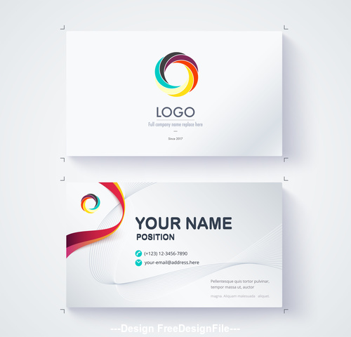 White business card template vector