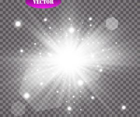 White explosion glow light effect vector