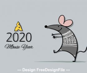 White rat symbol of new year 2020 funny cartoon vector