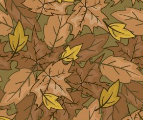Withered yellow leaves background seamless pattern vector
