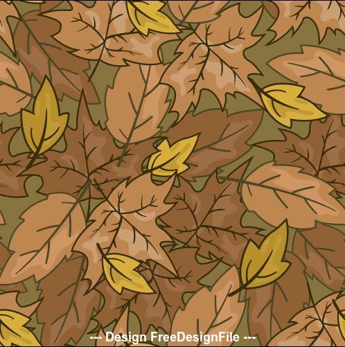 Withered yellow leaves background seamless pattern vector