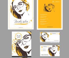 Woman templates for card vector