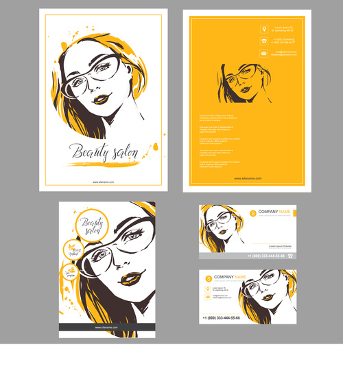 Woman templates for card vector