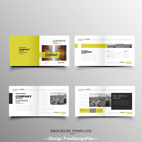 Yellow and black background design brochure vector