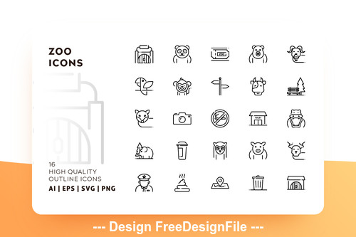 Zoo icon outline vector