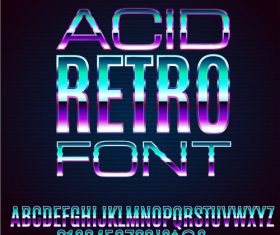 acid retro font vector