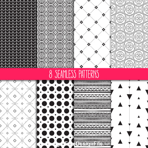 black and white patterns vector