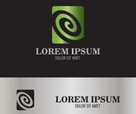 circle swirl in square logo vector