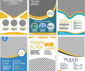 collection travel flyer template vector
