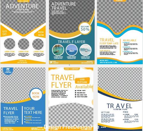 collection travel flyer template vector
