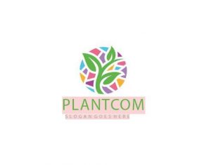 colorful plant logo vector