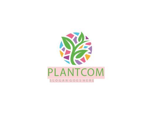 colorful plant logo vector