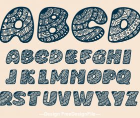 diaper teill font vector