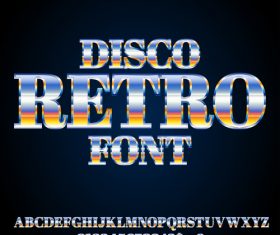 disco retro font vector
