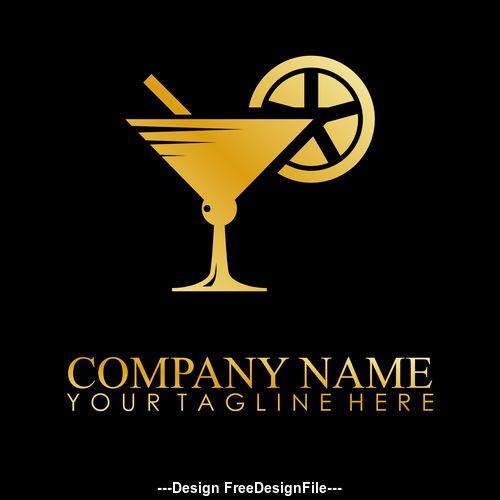 drink glass gold logo vector