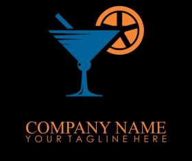 drink glass logo vector