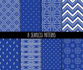 eight blue patterns vector