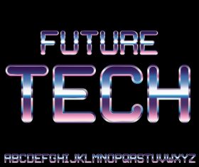 future tech font vector