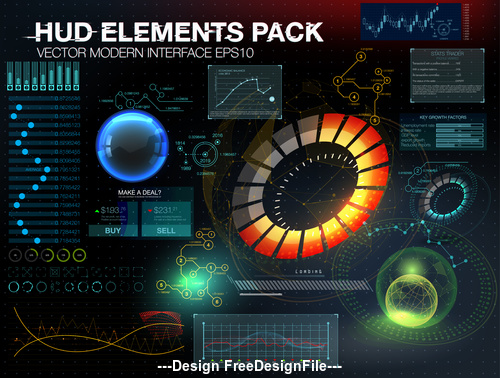 hud elements pack backgrounds vector 02