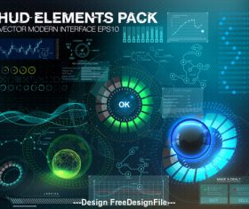 hud elements pack backgrounds vector 03