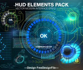 hud elements pack backgrounds vector 04