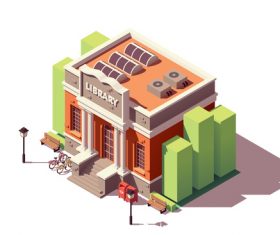 isometric building library vector