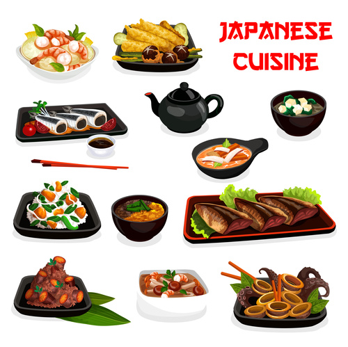 japan cuisine vector