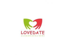 love date logo vector