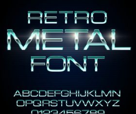 metal retro font vector