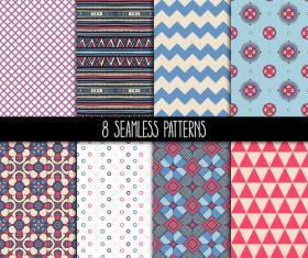 pink and blue patterns vector