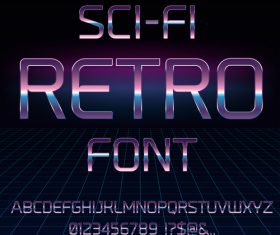 sci-fi retro font vector