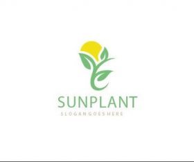 sun plant logo vector