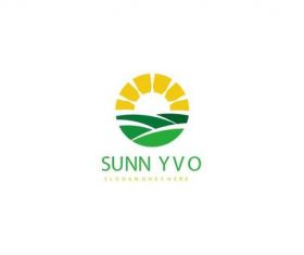 sunny farm logo vector