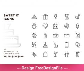 sweet outline vector