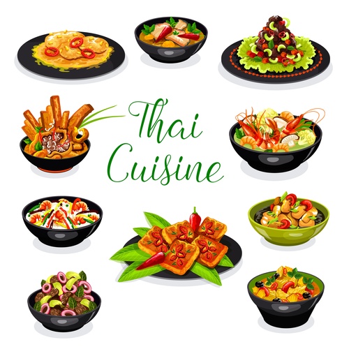 thai cuisine vector
