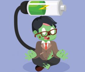 zombie businessman charging vector